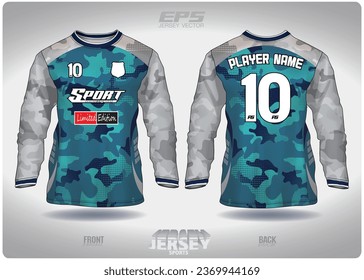 green and white army pattern design, illustration, textile background for sports t-shirt, football jersey shirt mockup for football club. consistent front view