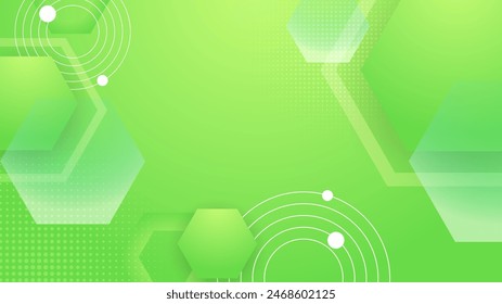 Green and white background abstract art vector with geometric gradient shapes. Abstract gradient shapes background for presentation, business report, card, banner, poster