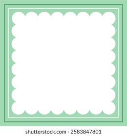 Green and white background color with stripe line shape. Suitable for social media post and web internet ads. Template layout. Frame, boarder for text, picture, advertisement. Empty space.