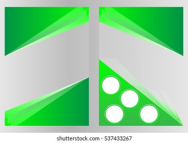 Green and White background design a flyer brochure vertical two page vector