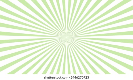Green and white background with sunburst
