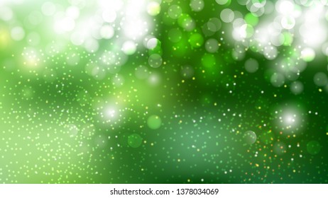Green and White Blur Lights Background Vector Graphic