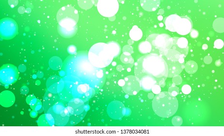 Green and White Blurred Lights Background Design