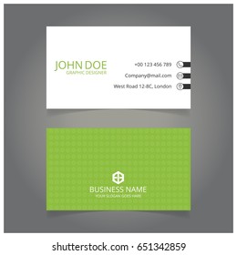 Green And White Business Card