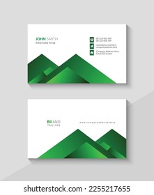 Green and white business card design template, Modern visiting card or name card