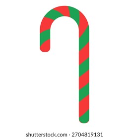green and white candy cane christmas decoration vector illustration