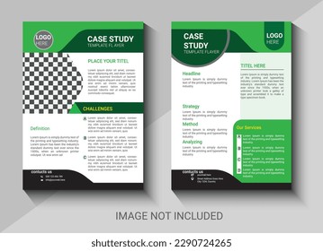 green and white case study template design