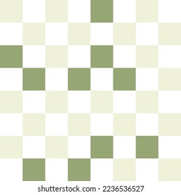 Fondo del patrón de tablero de ajedrez verde y blanco. Ilustración vectorial.