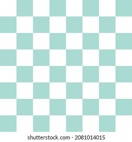 Green and white checkerboard seamless pattern background. Vector illustration.