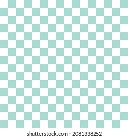 Green and white checkerboard seamless pattern background. Vector illustration.