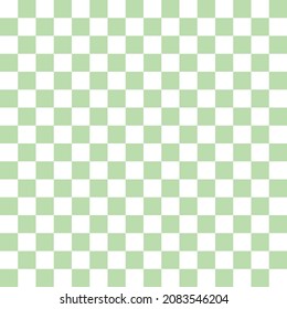 Green and white checkerboard seamless pattern background. Vector illustration.