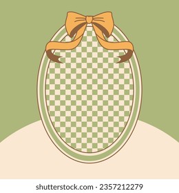 Huevo de Pascua Verde y Blanco con cinta amarilla