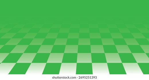 Grün-weiß karierter nahtloser Hintergrund. Grün-weiß kariertes Muster, Vektorgrafik. Moderne grafische Ressource.
