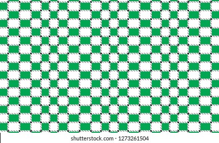 Green and white checkered tablecloth banner.Texture for : plaid, tablecloths, clothes, shirts, dresses, paper, bedding, blankets, quilts and other textile products. Vector illustration. - Vector