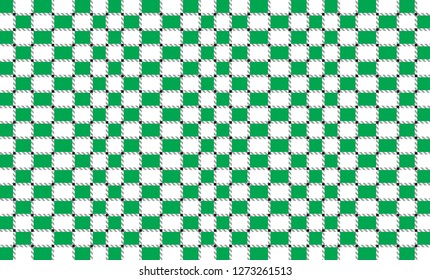 Green and white checkered tablecloth banner.Texture for : plaid, tablecloths, clothes, shirts, dresses, paper, bedding, blankets, quilts and other textile products. Vector illustration. - Vector