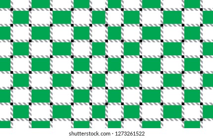 Green and white checkered tablecloth banner.Texture for : plaid, tablecloths, clothes, shirts, dresses, paper, bedding, blankets, quilts and other textile products. Vector illustration. - Vector