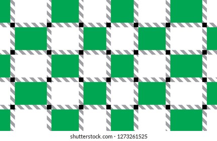 Green and white checkered tablecloth banner.Texture for : plaid, tablecloths, clothes, shirts, dresses, paper, bedding, blankets, quilts and other textile products. Vector illustration. - Vector