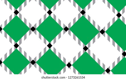 Green and white checkered tablecloth banner.Texture for : plaid, tablecloths, clothes, shirts, dresses, paper, bedding, blankets, quilts and other textile products. Vector illustration. - Vector