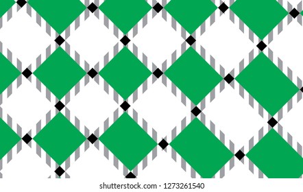 Green and white checkered tablecloth banner.Texture for : plaid, tablecloths, clothes, shirts, dresses, paper, bedding, blankets, quilts and other textile products. Vector illustration. - Vector