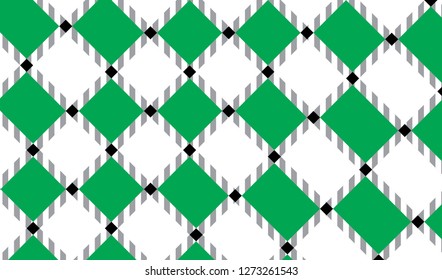 Green and white checkered tablecloth banner.Texture for : plaid, tablecloths, clothes, shirts, dresses, paper, bedding, blankets, quilts and other textile products. Vector illustration. - Vector