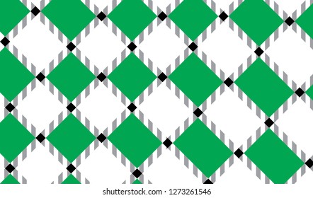 Green and white checkered tablecloth banner.Texture for : plaid, tablecloths, clothes, shirts, dresses, paper, bedding, blankets, quilts and other textile products. Vector illustration. - Vector