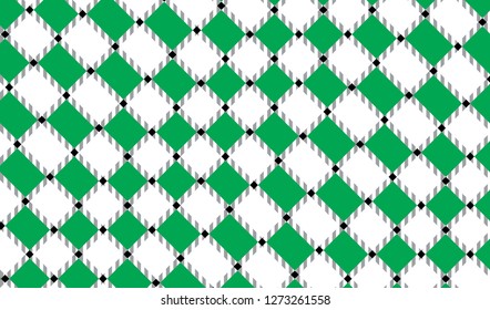 Green and white checkered tablecloth banner.Texture for : plaid, tablecloths, clothes, shirts, dresses, paper, bedding, blankets, quilts and other textile products. Vector illustration. - Vector