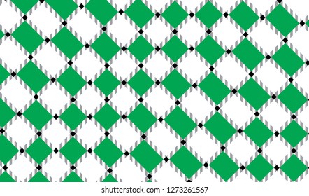 Green and white checkered tablecloth banner.Texture for : plaid, tablecloths, clothes, shirts, dresses, paper, bedding, blankets, quilts and other textile products. Vector illustration. - Vector