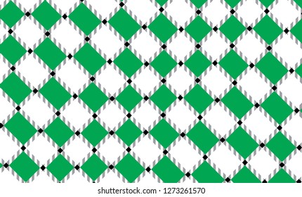 Green and white checkered tablecloth banner.Texture for : plaid, tablecloths, clothes, shirts, dresses, paper, bedding, blankets, quilts and other textile products. Vector illustration. - Vector