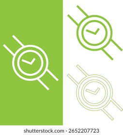Logotipo de relógio verde e branco, gráfico de lembrete de prazo