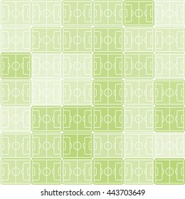 Green and white color football, soccer field vector background. Checkered backdrop. Sport pattern.