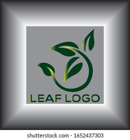 Logo de hoja de color verde y blanco del vector.