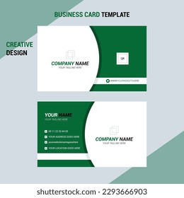 Green and white color modern luxury business card vector design corporate template.