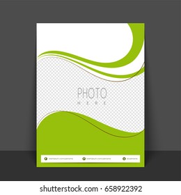 Color verde y blanco Diseño de volante, plantilla o pancarta con espacio para la imagen.