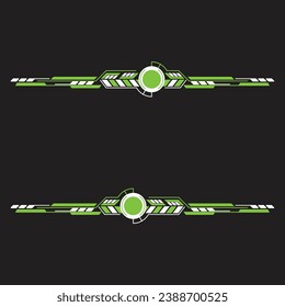 Decoración verde y blanca. Ingeniería de rendimiento de energía Vinil Sticker Set Decals para autos, mini camiones, motocicletas modificadas. Juego de gráficos de coches de carreras diseño vectorial aislado tira de carreras elegante