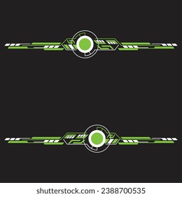 Decoración verde y blanca. Ingeniería de rendimiento de energía Vinil Sticker Set Decals para autos, mini camiones, motocicletas modificadas. Juego de gráficos de coches de carreras diseño vectorial aislado tira de carreras elegante