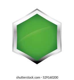 green and white decorative frame icon over white background. vector illustration