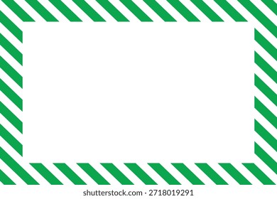 Fondo de Plantilla de marco de borde de franja diagonal verde y blanco.