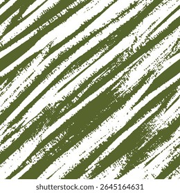Bandes diagonales vertes et blanches, motif harmonieux, coups de brosse, motif imprimé tissu de lin, coton, soie, illustration vectorielle, gribouillage été, dessins enfants et bébés pour tissu imprimé.