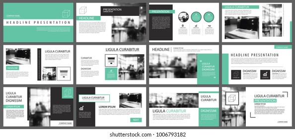 Green and white element for slide infographic on background. Presentation template. Use for business annual report, flyer, corporate marketing, leaflet, advertising, brochure, modern style. 