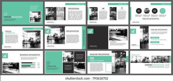 Green and white element for slide infographic on background. Presentation template. Use for business annual report, flyer, corporate marketing, leaflet, advertising, brochure, modern style. 