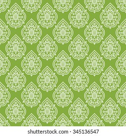 green & white floral pattern, seamless texture background