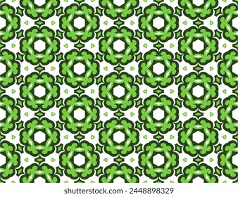 Green and white floral pattern suitable for backgrounds, textiles, packaging, and stationery design projects. Versatile and refreshing design choice.