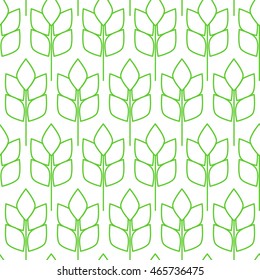 Green and white floral seamless pattern based on Celtic Quarternary knot. Vector illustration.