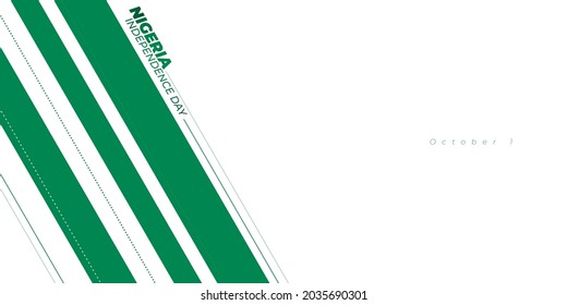 Grünes, weißes, geometrisches Hintergrunddesign. Nigeria Independence Day mit abstraktem Hintergrund. Gute Vorlage für Nigeria National Day oder Independence Day Design.