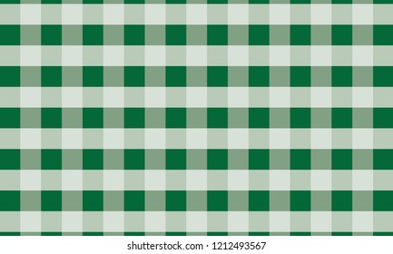 Green and white gingham background texture.Vector illustration