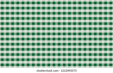 Green and white gingham background texture.Vector illustration
