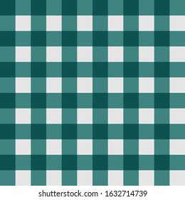 Green and white gingham pattern seamless vector