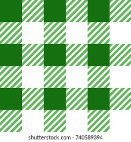 Green and White Gingham Tablecloth Seamless Pattern 