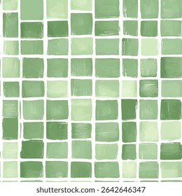 Groen en wit glas mozaïektegels, met subtiele kleurgradiënten grunge lijnen ikat patroon, tegels naadloos patroon, Vector illustratie achtergrond voor het afdrukken van het papier.