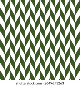 Green and white herringbone pattern, which is a design characterized by a distinctive V-shaped weave.